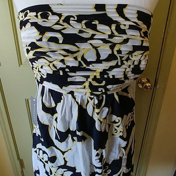Ann Taylor Dress Strapless Midi Sz 10 NWT - Picture 1 of 6